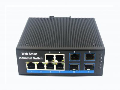 千兆4光6电web管理 工业交换机